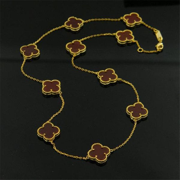 2020 natural ten clovers necklace women white agate black onyx flower pendant necklaces luxury 316l titanium steel gold plated necklace, Silver
2020 natural ten clovers necklace women white agate black onyx flower pendant necklaces luxury 316l titanium steel gold plated necklace, Silver