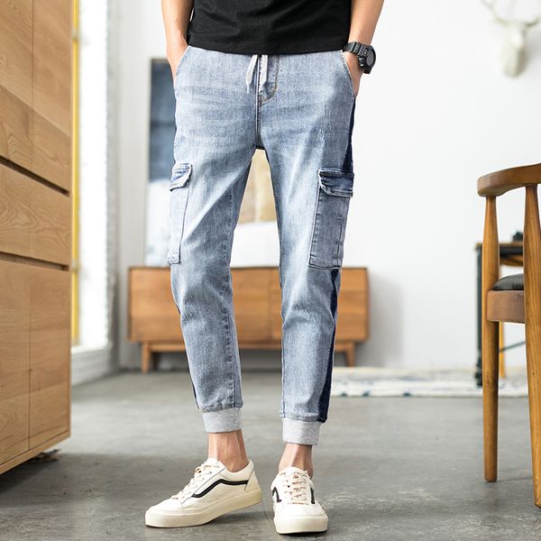spring new jeans men slim fashion wash elastic waist drawstring casual denim pants man streetwear hip hop trousers male clothes, Blue
spring new jeans men slim fashion wash elastic waist drawstring casual denim pants man streetwear hip hop trousers male clothes, Blue
