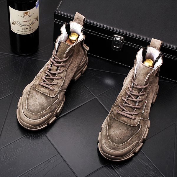 new men british retro suede lace-up causal platform shoes designer hip-hop punk loafers sneakers for web celebrity, Black
new men british retro suede lace-up causal platform shoes designer hip-hop punk loafers sneakers for web celebrity, Black
