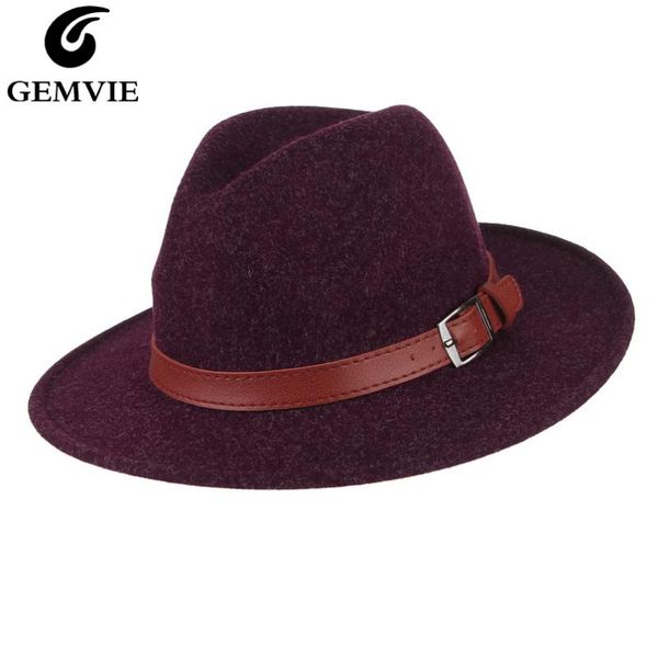 gemvie 2019 new wide flat brim wool hat women men fedora with buckle leather band felt hat warm autumn winter panama jazz cap, Blue;gray
gemvie 2019 new wide flat brim wool hat women men fedora with buckle leather band felt hat warm autumn winter panama jazz cap, Blue;gray