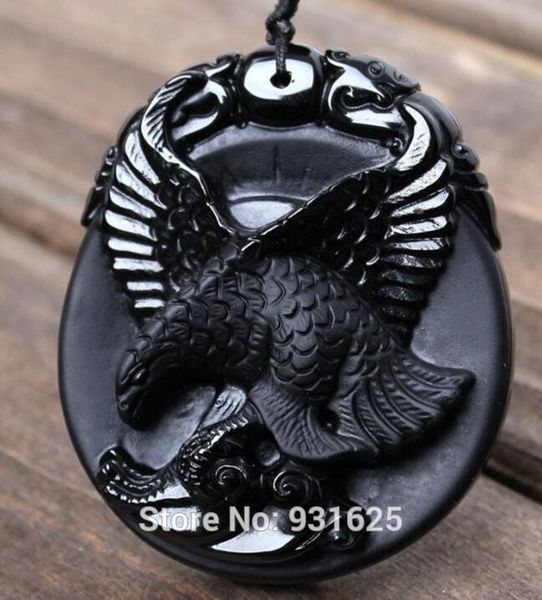 100% natural black obsidian carved flying eagle lucky totem pendant + beads necklace fashion jewelry for woman man, Silver
100% natural black obsidian carved flying eagle lucky totem pendant + beads necklace fashion jewelry for woman man, Silver