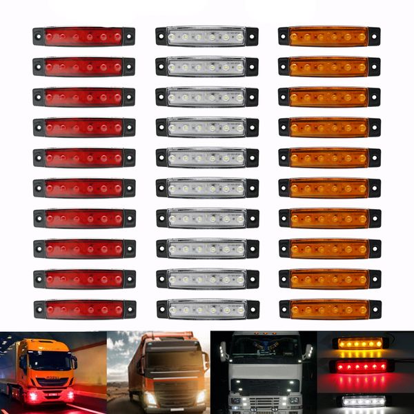 10pcs 6 led red white amber auto car truck bus lorry trailer side marker indicators light 12v rear side lamp
10pcs 6 led red white amber auto car truck bus lorry trailer side marker indicators light 12v rear side lamp