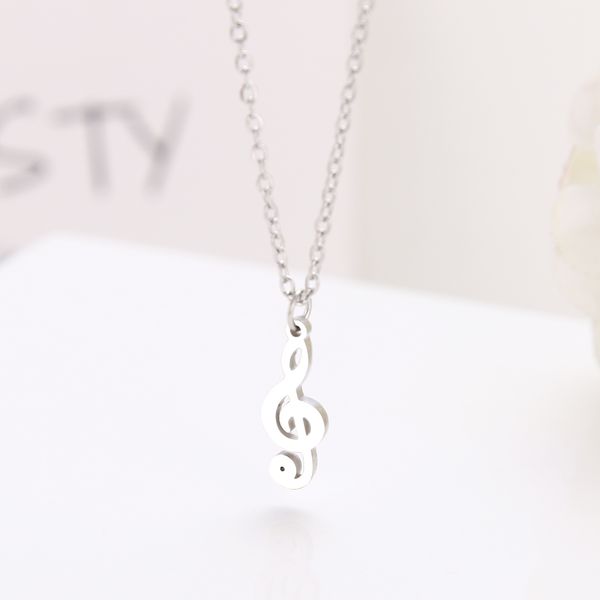 genuine stainless steel fashion literary musical notes treble clef pendant necklaces gold color for women jewelry necklace bridal wedding, Silver
genuine stainless steel fashion literary musical notes treble clef pendant necklaces gold color for women jewelry necklace bridal wedding, Silver