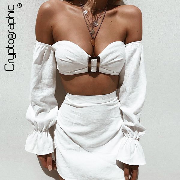 cryptographic fashion off shoulder crop two piece set high waist skirt tracksuit for women 2018 summer women's suit new, White
cryptographic fashion off shoulder crop two piece set high waist skirt tracksuit for women 2018 summer women's suit new, White