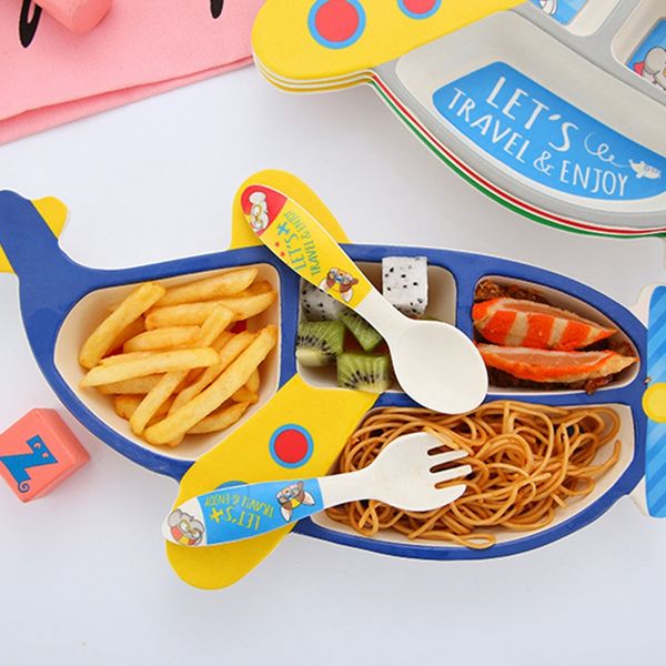 3pcs/set bamboo fiber children's plate aircraft shape grid bowl eating fork spoon set baby feeding tableware kids tableware set
3pcs/set bamboo fiber children's plate aircraft shape grid bowl eating fork spoon set baby feeding tableware kids tableware set