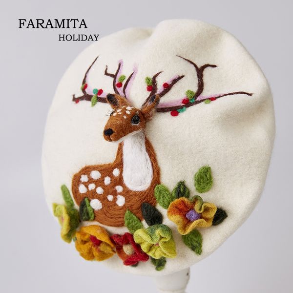 faramita holiday the forest bucks 3d french style originality hand made wool diy berets women cute natural ladies girls hats cap, Blue;gray
faramita holiday the forest bucks 3d french style originality hand made wool diy berets women cute natural ladies girls hats cap, Blue;gray