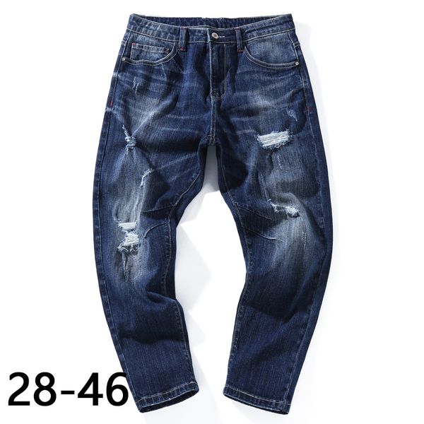 men's jeans big size 42 44 46 harem loose torn hole straight korean-style trend large wear casual blue ankle pants
men's jeans big size 42 44 46 harem loose torn hole straight korean-style trend large wear casual blue ankle pants