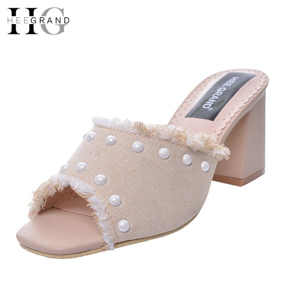 hee grand 2018 summer platform slippers denim gladiator sandals pearl high heels casual canvas shoes woman slip on pumps xwz3960, Black
hee grand 2018 summer platform slippers denim gladiator sandals pearl high heels casual canvas shoes woman slip on pumps xwz3960, Black