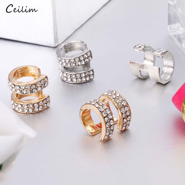1pair rhinestone clip earrings for women gold silver color korean crystal earring without piercing fashion ear cuff dropshipping 
1pair rhinestone clip earrings for women gold silver color korean crystal earring without piercing fashion ear cuff dropshipping