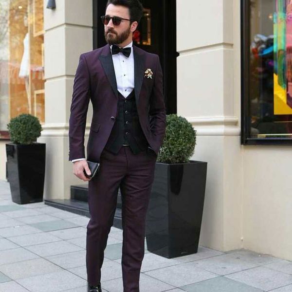 street fashion burdungy groom suits for wedding tuxedo male blazer groomsmen outfit men attires 3piece trajes de hombre slim terno masculino, Black;gray
street fashion burdungy groom suits for wedding tuxedo male blazer groomsmen outfit men attires 3piece trajes de hombre slim terno masculino, Black;gray