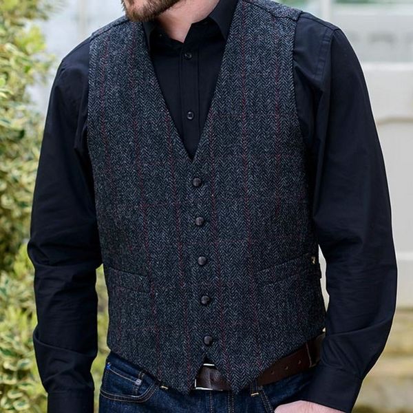 2019 paid groom vest wool herringbone tweed vests custom made slim fit mens suit vest country farm wedding waistcoat, Black
2019 paid groom vest wool herringbone tweed vests custom made slim fit mens suit vest country farm wedding waistcoat, Black
