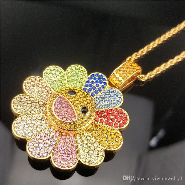 hip hop style men's necklace rotating sun flower smiley pendant diamond inlay fashion necklace men's and women's jewelry, Silver
hip hop style men's necklace rotating sun flower smiley pendant diamond inlay fashion necklace men's and women's jewelry, Silver
