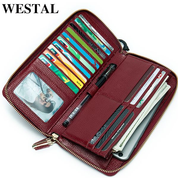 westal women's wallet genuine leather wristlet wallets long leather female clutch for phone zipper coin purse money bags 8875, Red;black
westal women's wallet genuine leather wristlet wallets long leather female clutch for phone zipper coin purse money bags 8875, Red;black