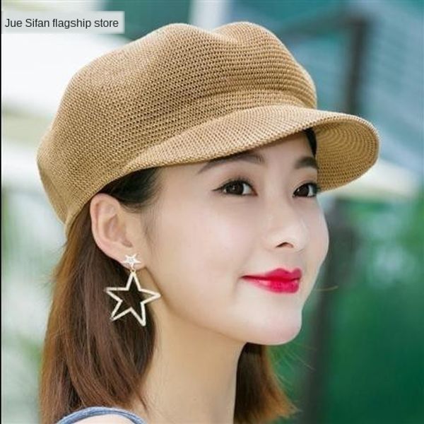female summer breathable straw painter beret versatile baseball baseball beret octagonal hat sunhat cap octagonal cap, Blue;gray
female summer breathable straw painter beret versatile baseball baseball beret octagonal hat sunhat cap octagonal cap, Blue;gray