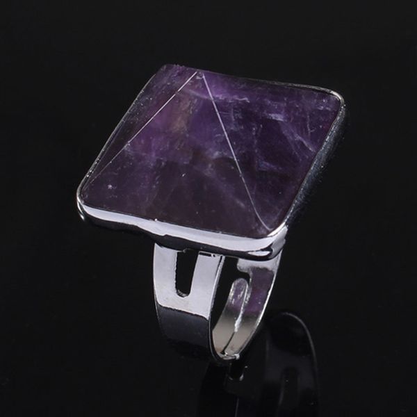 10 pcs silver plated square pyramid amethyst stone resizable finger ring rose quartz for gift fashion jewelry
10 pcs silver plated square pyramid amethyst stone resizable finger ring rose quartz for gift fashion jewelry