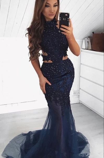 navy blue beading prom dresses high neck sleeveless long solid stretch mermaid evening dress formal party prom gowns robes de soiree, Black;red
navy blue beading prom dresses high neck sleeveless long solid stretch mermaid evening dress formal party prom gowns robes de soiree, Black;red