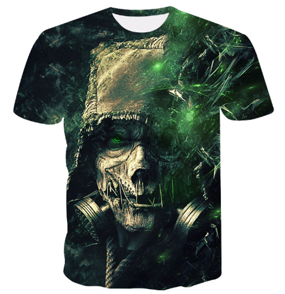 fashion green skull t- shirt 3d print men/womens funny summer round collar short sleeve casual hip hop k743, White;black
fashion green skull t- shirt 3d print men/womens funny summer round collar short sleeve casual hip hop k743, White;black