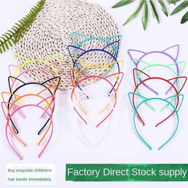 2019 color plastic cat ear hair band cute children's headband hair accessories plastic thin headband, Slivery;white
2019 color plastic cat ear hair band cute children's headband hair accessories plastic thin headband, Slivery;white