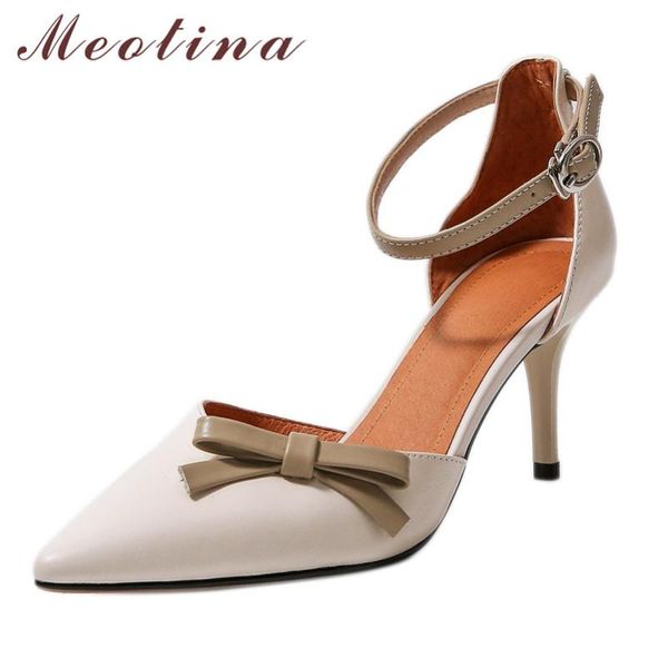 meotina bow genuine leather high heel sandals ankle strap women shoes pointed toe thin heels footwear lady summer sandals beige, Black
meotina bow genuine leather high heel sandals ankle strap women shoes pointed toe thin heels footwear lady summer sandals beige, Black