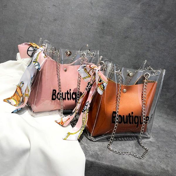 fashion transparent messenger bag women's ribbon chain jelly shoulder beach bags female casual shopping crossbody handbags
fashion transparent messenger bag women's ribbon chain jelly shoulder beach bags female casual shopping crossbody handbags