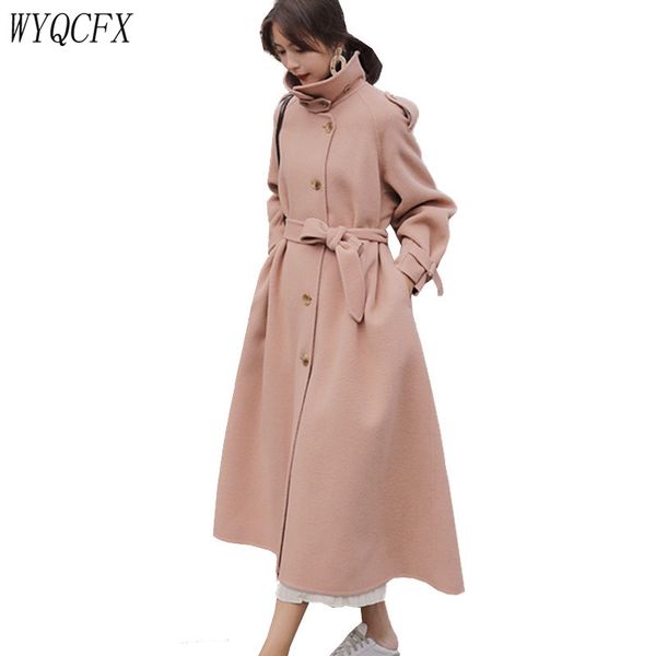 2019 autumn winter women woolen jacket coats fashion loose with belt long sleeves ladies korean overcoat female a76, Black
2019 autumn winter women woolen jacket coats fashion loose with belt long sleeves ladies korean overcoat female a76, Black