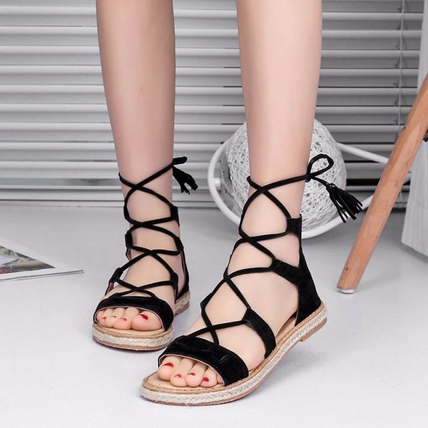 vogue women flat sandals nice cross tied gladiator sandals women casual shoes summer beach shoes sandalias mujer, Black
vogue women flat sandals nice cross tied gladiator sandals women casual shoes summer beach shoes sandalias mujer, Black