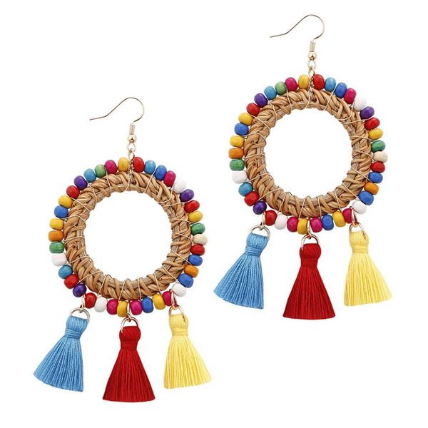 vintage tassel dangle earrings bohemian drop earring for women round straw woven handmade earrings fashion jewelry female, Silver
vintage tassel dangle earrings bohemian drop earring for women round straw woven handmade earrings fashion jewelry female, Silver