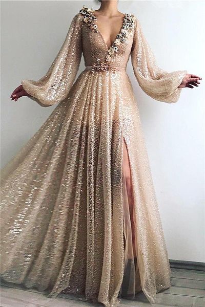 luxury champagne sequined prom dress off shoulder poet long sleeves evening gown 3d flower formal party pageant gown high split, Black;red
luxury champagne sequined prom dress off shoulder poet long sleeves evening gown 3d flower formal party pageant gown high split, Black;red