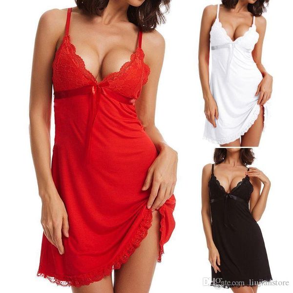дамы глубокого v шея пижама summer sexy sleepwear женщина спагетти ремень платье ночь женщин шнурок nightgown, Black;white
дамы глубокого v шея пижама summer sexy sleepwear женщина спагетти ремень платье ночь женщин шнурок nightgown, Black;white