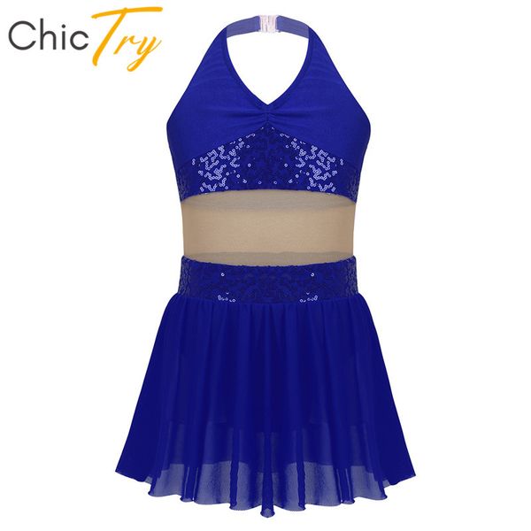 chictry girls halter sequin mesh stretchy figure skating dress gymnastics ballet leotard kids performance lyrical dance costumes, Black;red
chictry girls halter sequin mesh stretchy figure skating dress gymnastics ballet leotard kids performance lyrical dance costumes, Black;red