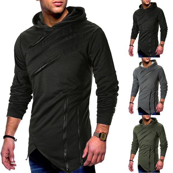 winter men's hooded hoodies sweatshirt think scrach ripped effect jumper irregular zipper decor outwear coat jacket, Black
winter men's hooded hoodies sweatshirt think scrach ripped effect jumper irregular zipper decor outwear coat jacket, Black