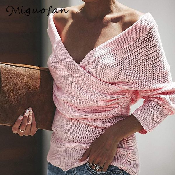 miguofan knitted pullovers sweater women v-neck casual solid jumpers long sleeves sweaters 2019 autumn winter fashion, White;black
miguofan knitted pullovers sweater women v-neck casual solid jumpers long sleeves sweaters 2019 autumn winter fashion, White;black