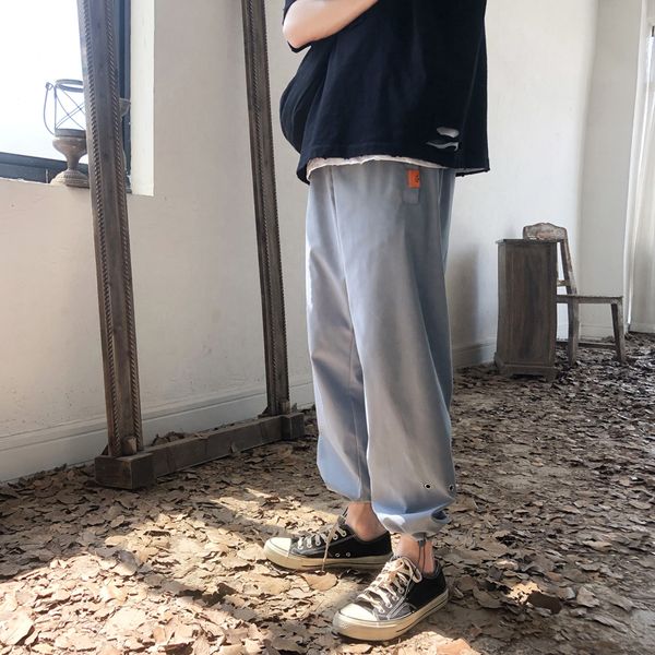 2019 new summer korean version of the couple personality thin section solid color loose beam foot casual nine pants, Black
2019 new summer korean version of the couple personality thin section solid color loose beam foot casual nine pants, Black