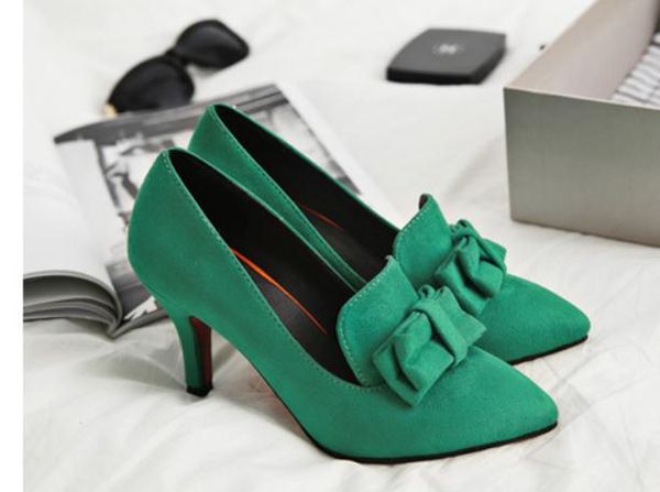 2019 suede women's shoes in spring and autumn with new style high heel fine heel pointed end bowknot @200, Black
2019 suede women's shoes in spring and autumn with new style high heel fine heel pointed end bowknot @200, Black