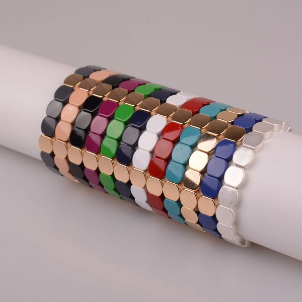 10 colors japan miyuki tila bracelets women geometry alloy spray paint trendy tie bangle jewelry multicolor bracelet adjustable, Golden;silver
10 colors japan miyuki tila bracelets women geometry alloy spray paint trendy tie bangle jewelry multicolor bracelet adjustable, Golden;silver
