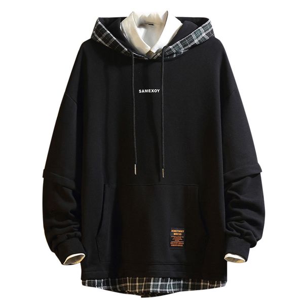 men's casual fashion plaid patchwork hoodie long sleeves sweatershirt sweatshirts pullover slim fit men/women hoodies, Black
men's casual fashion plaid patchwork hoodie long sleeves sweatershirt sweatshirts pullover slim fit men/women hoodies, Black
