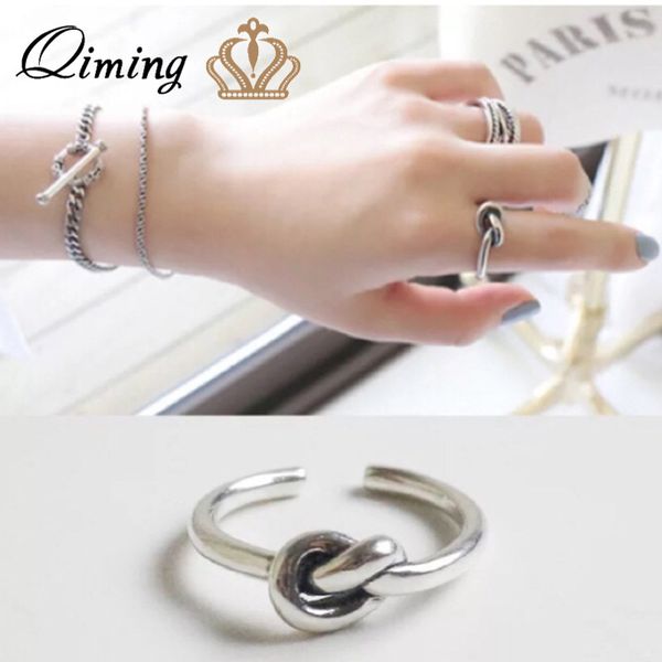 qiming women love heart knot rings adjustable open fashion finger thai silver ring minimalist jewelry girls bague gift
qiming women love heart knot rings adjustable open fashion finger thai silver ring minimalist jewelry girls bague gift