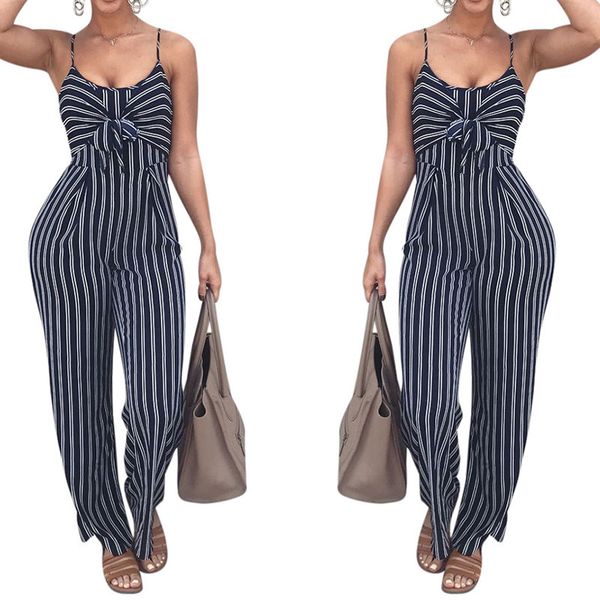 women's jumpsuits & rompers elegant striped spaghetti strap women sets sleeveless backless bow casual wide legs leotard overal 2021, Black;white
women's jumpsuits & rompers elegant striped spaghetti strap women sets sleeveless backless bow casual wide legs leotard overal 2021, Black;white