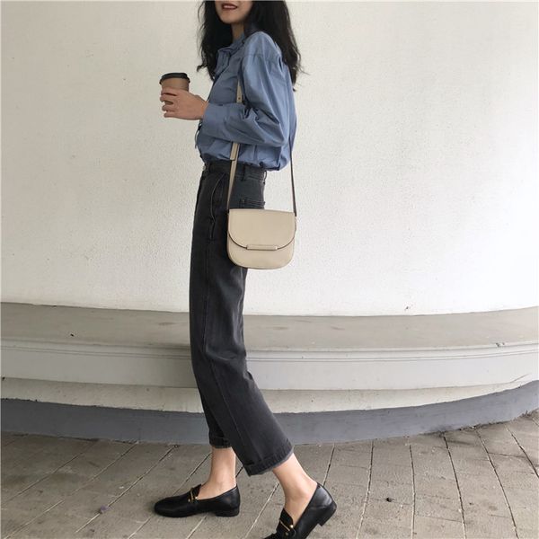 olome 2019 women jeans zipper straight boyfriends korean style high waist ankle-length pants vintage denim jeans pants, Blue
olome 2019 women jeans zipper straight boyfriends korean style high waist ankle-length pants vintage denim jeans pants, Blue