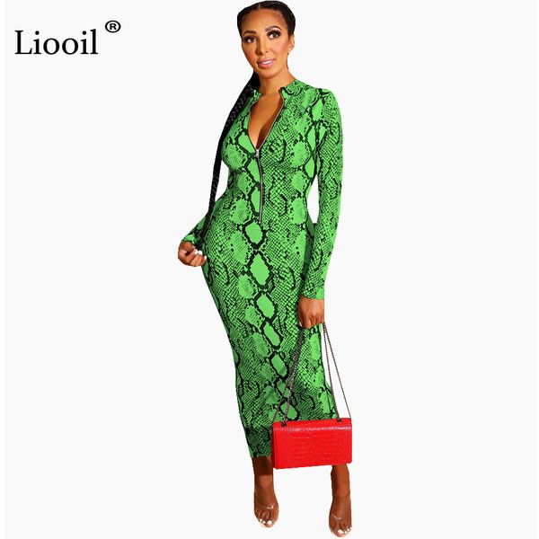 liooil snake print long maxi dress autumn winter long sleeve zip up wear on both sides tight dresses woman party night club, Black;gray
liooil snake print long maxi dress autumn winter long sleeve zip up wear on both sides tight dresses woman party night club, Black;gray