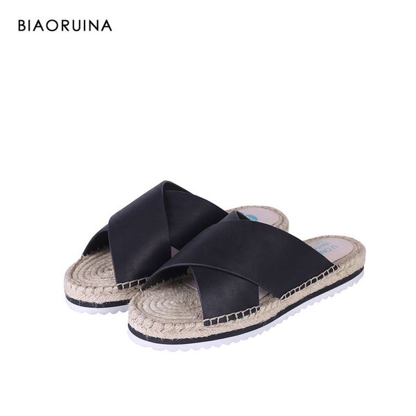 biaoruina women anti-slip cow leather slippers summer open toe flats chic handmade shoes holiday beach shoe slippers, Black
biaoruina women anti-slip cow leather slippers summer open toe flats chic handmade shoes holiday beach shoe slippers, Black