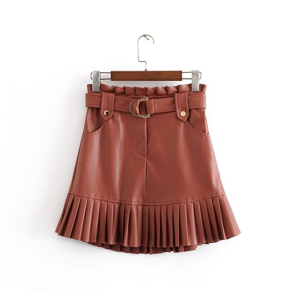 new fashion trend of autumn women's wear in 2019 small pleated imitation leather mini-step cake skirt, Black
new fashion trend of autumn women's wear in 2019 small pleated imitation leather mini-step cake skirt, Black