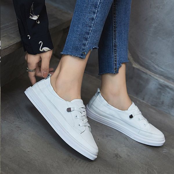 spring women white flats pu soft leather shoes lace up casual comfort ladies slip on vulcanize flat 2019 fashion loafers woman, Black
spring women white flats pu soft leather shoes lace up casual comfort ladies slip on vulcanize flat 2019 fashion loafers woman, Black