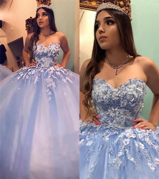 new blue quinceanera dresses ball gown sweetheart lace appliques crystal beaded 3d floral flowers sweet 16 party prom dress evening gowns, Blue;red
new blue quinceanera dresses ball gown sweetheart lace appliques crystal beaded 3d floral flowers sweet 16 party prom dress evening gowns, Blue;red