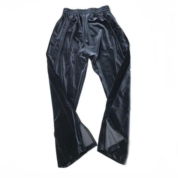 dark blue velvet trouser hip hop loose fit centre seam sweatpants zipped-ankle two-pocket styling, Black
dark blue velvet trouser hip hop loose fit centre seam sweatpants zipped-ankle two-pocket styling, Black