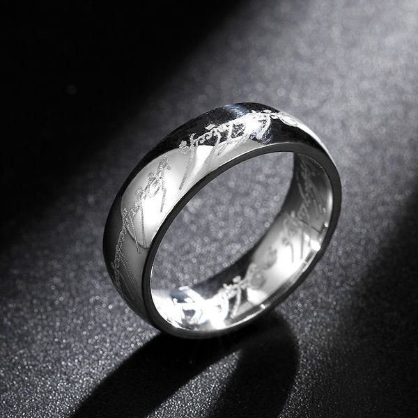 6mm silver movie rings titanium stainless steel gold ring for men and women, Slivery;golden 
6mm silver movie rings titanium stainless steel gold ring for men and women, Slivery;golden