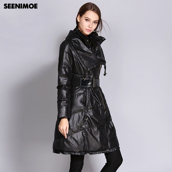 seenimoe 2018 women down jackets winter plus size long duck down jacket warm slim high street style quality coat female par, Black
seenimoe 2018 women down jackets winter plus size long duck down jacket warm slim high street style quality coat female par, Black