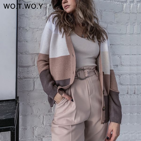 wotwoy autumn winter knitted women sweater coat patchwork button v-nceck raglan sleeve outwear female casual women open stitch, White
wotwoy autumn winter knitted women sweater coat patchwork button v-nceck raglan sleeve outwear female casual women open stitch, White