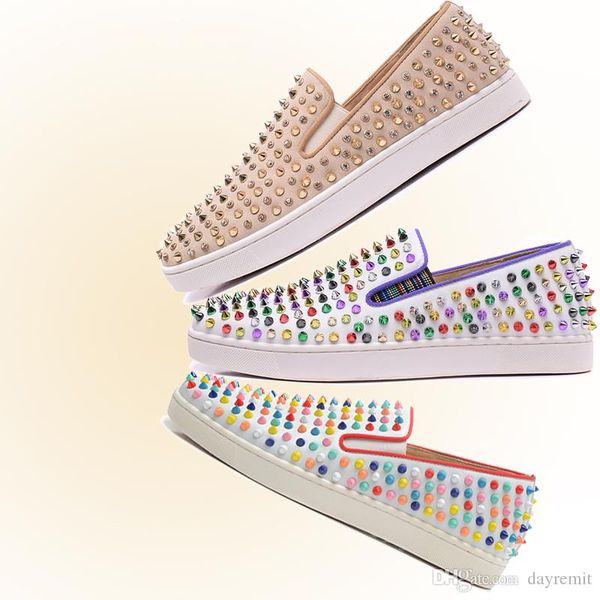 2019 new casual dress boots flats sneakers arrival red bottoms mens women shoes fashion suede with spikes loafers rivets, Black
2019 new casual dress boots flats sneakers arrival red bottoms mens women shoes fashion suede with spikes loafers rivets, Black