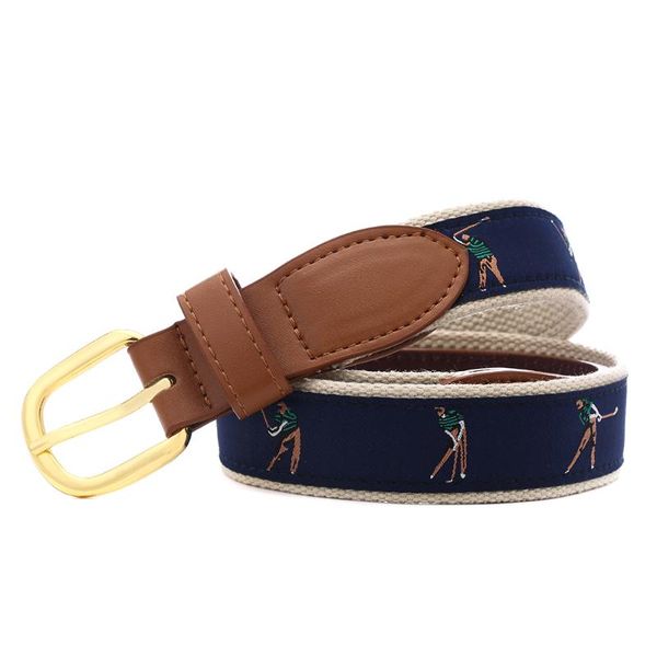 simple leather embroidered belt for students, canvas belt for adults and children, Black;brown 
simple leather embroidered belt for students, canvas belt for adults and children, Black;brown